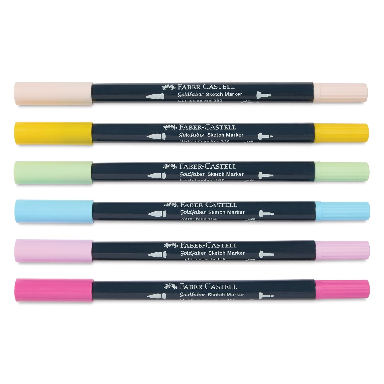 Faber-Castell Goldfaber Sketch Dual-Tip Markers - Set of 6, Kawaii